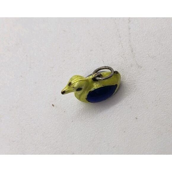 Vintage Charm Decoy Carnival Rubber Duck Sterling Silver & Enamel SUPER RARE - Picture 3 of 8